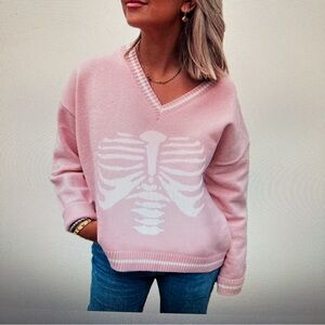 Pink skeleton sweater